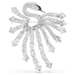 Vienna brooch Mixed cuts, Swan, White, Rhodium plated